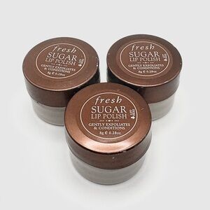 New Fresh Sugar Exfoliating & Hydrating Lip Polish Set of Three